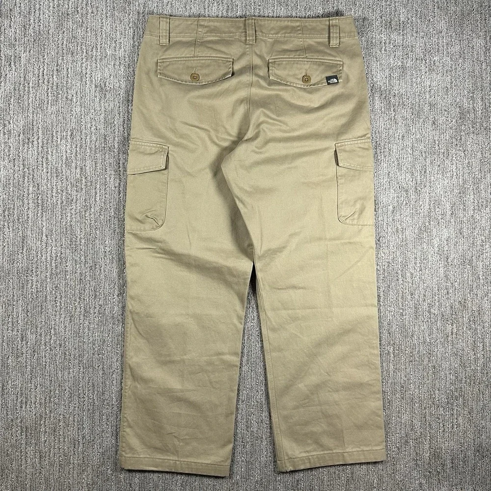 The North‎ Face Mens 34 Cargo Khaki Pants Cotton Twill Straight Leg RN61661